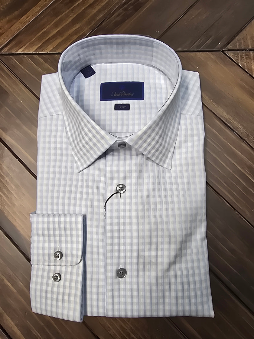 Sky Gray Trim Dress Shirt