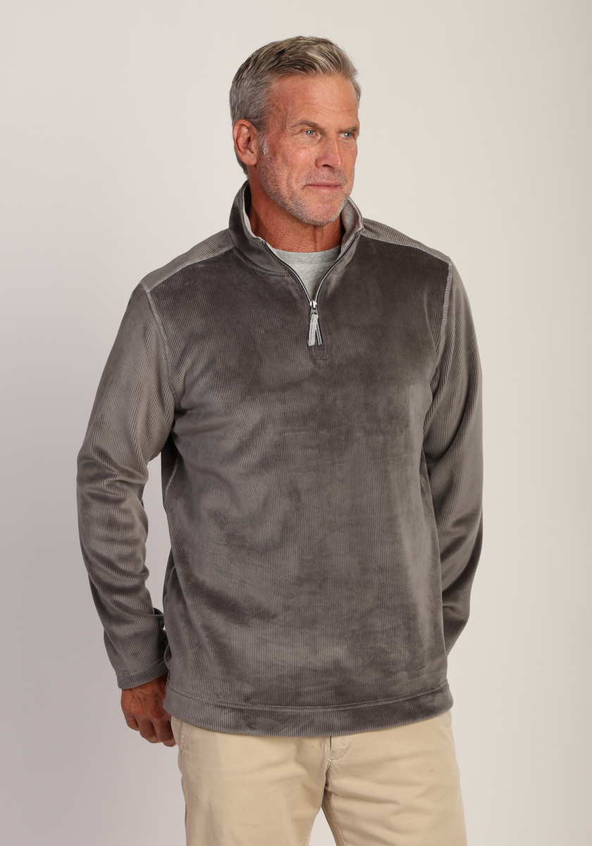 Apres Lux Sueded Cord Quarter Zip Pullover