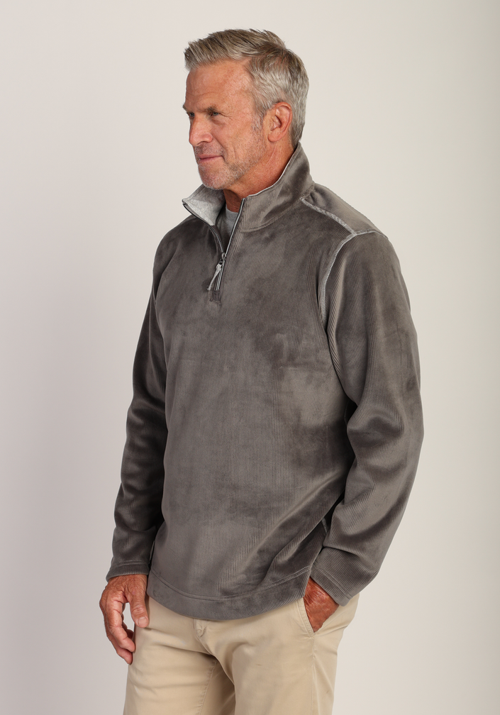 Apres Lux Sueded Cord Quarter Zip Pullover