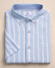 Seamark Stripe Linen Rayon Short Sleeve Sport Shirt