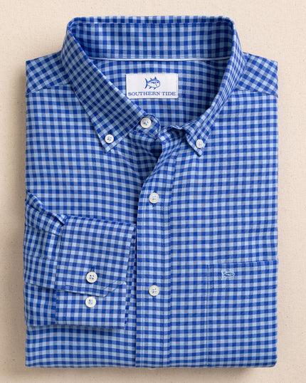 Chemise boutonnée homme Southern Tide rose moyen bleu coton manches Chemise boutonnée homme Southern Tide rose moyen bleu coton manches