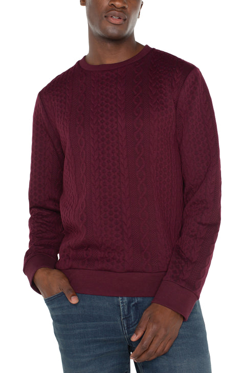 Sweater knit long sleeve polo