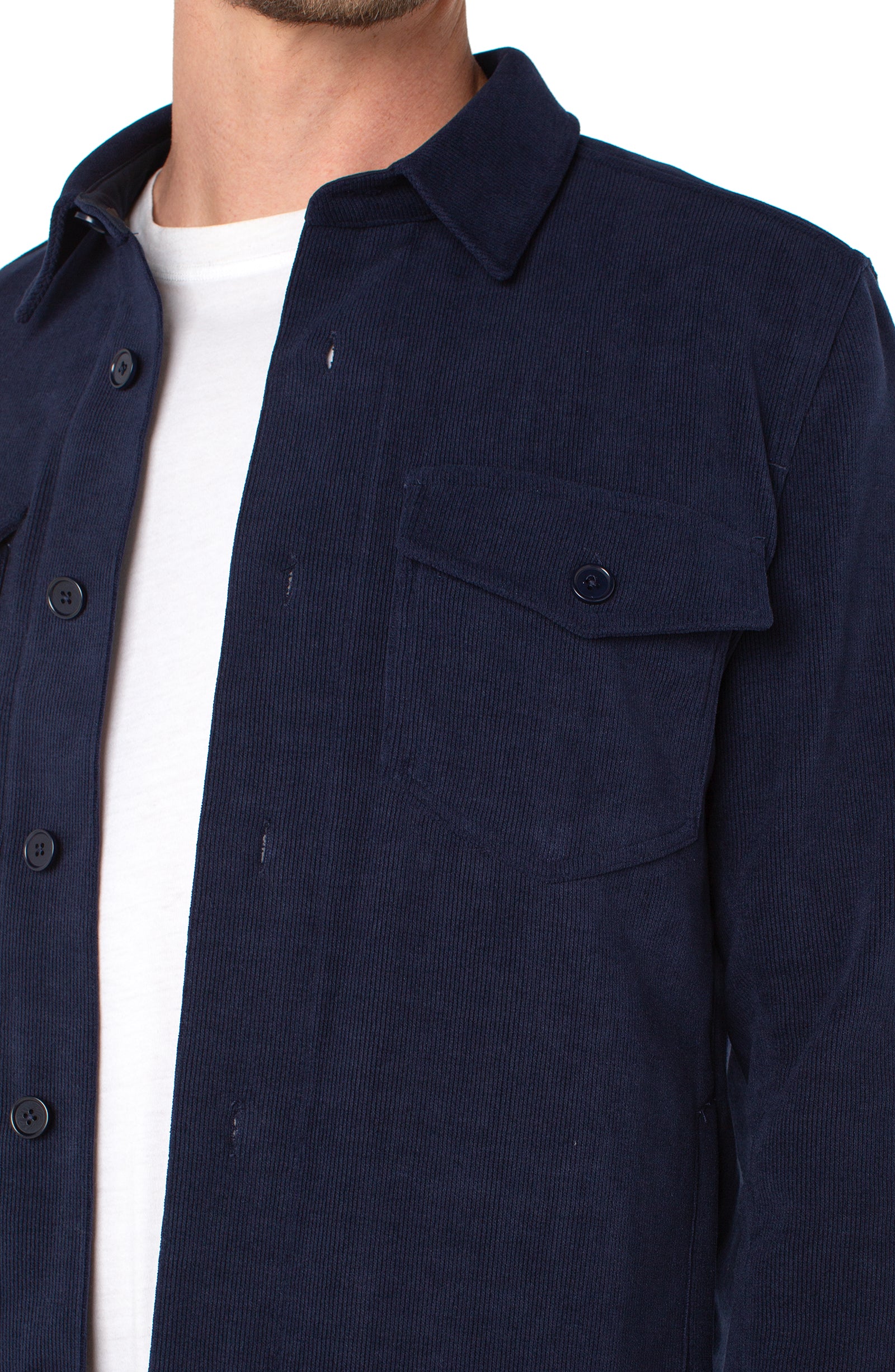 Midnight Blue Open Front Shirt