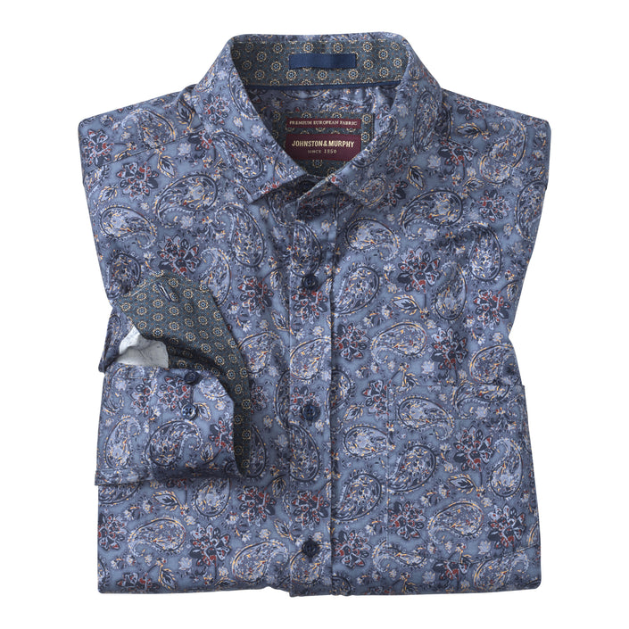 Printed Paisley Button Front Shirt