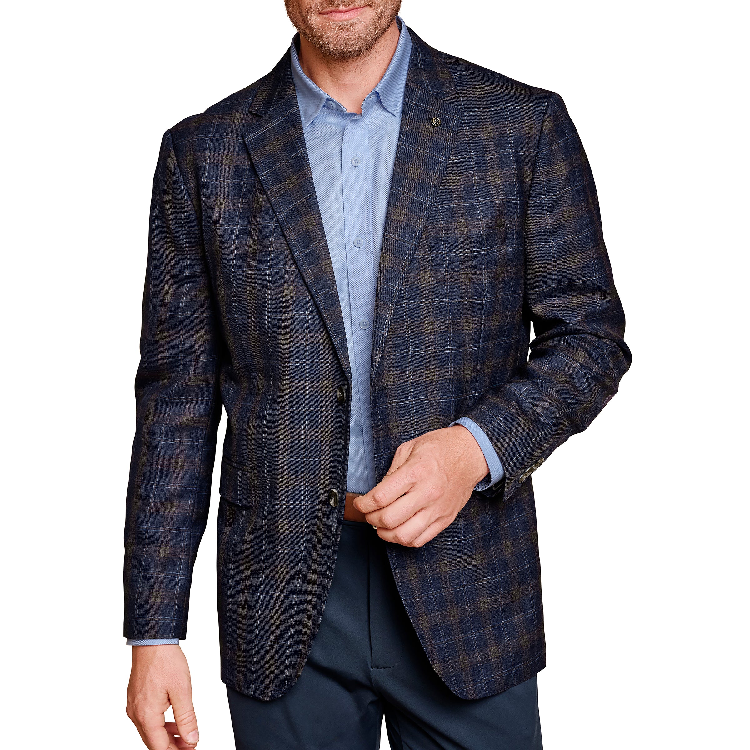 Navy Plaid Blazer