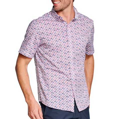 Flamingo Print Short Sleeve Shirt