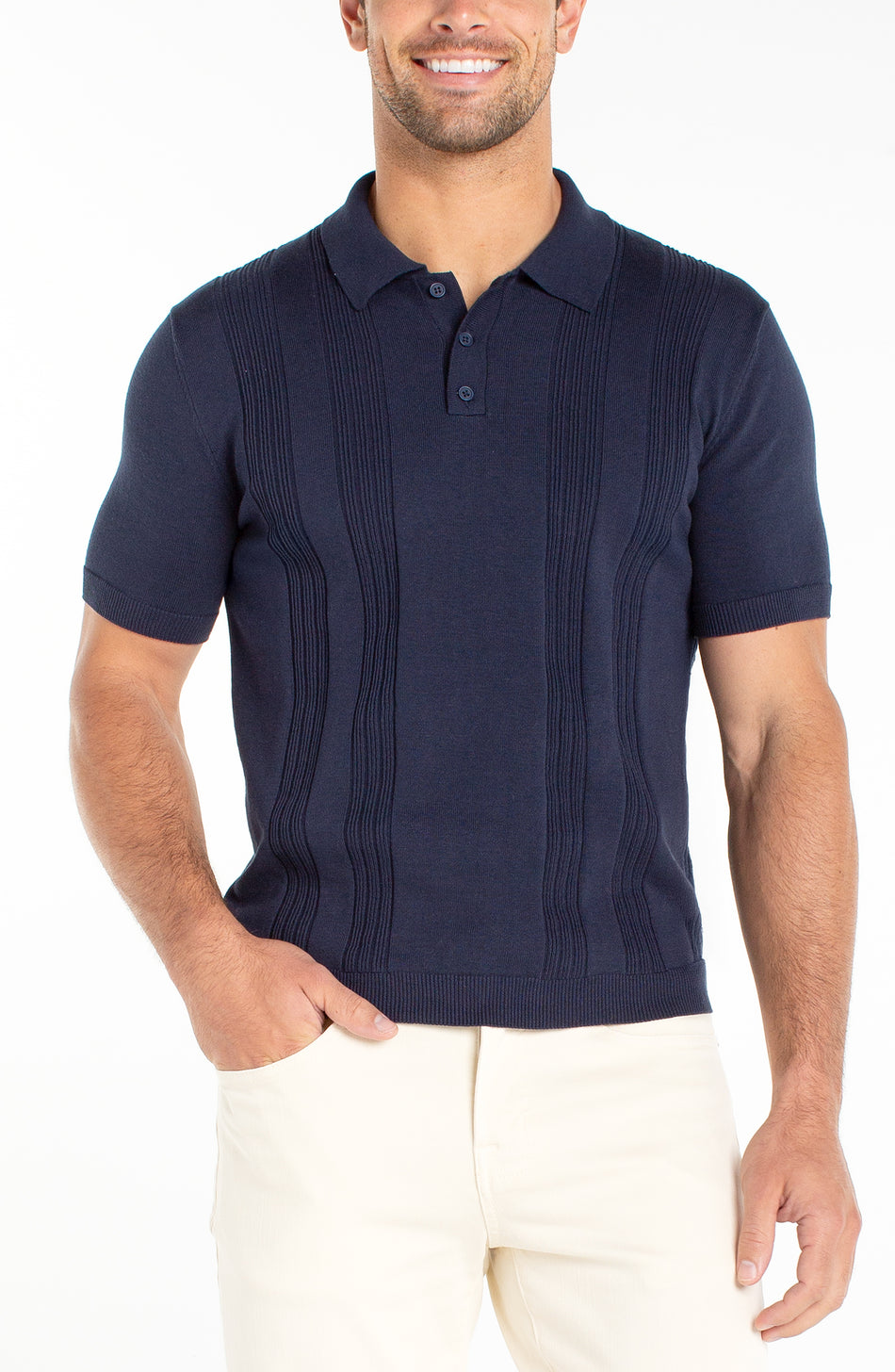 Navy Knit Polo