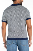 Navy and Cream Johnny Collar Shirt