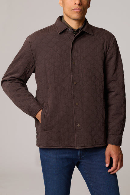 Brown Quilted Overshirt Jacket