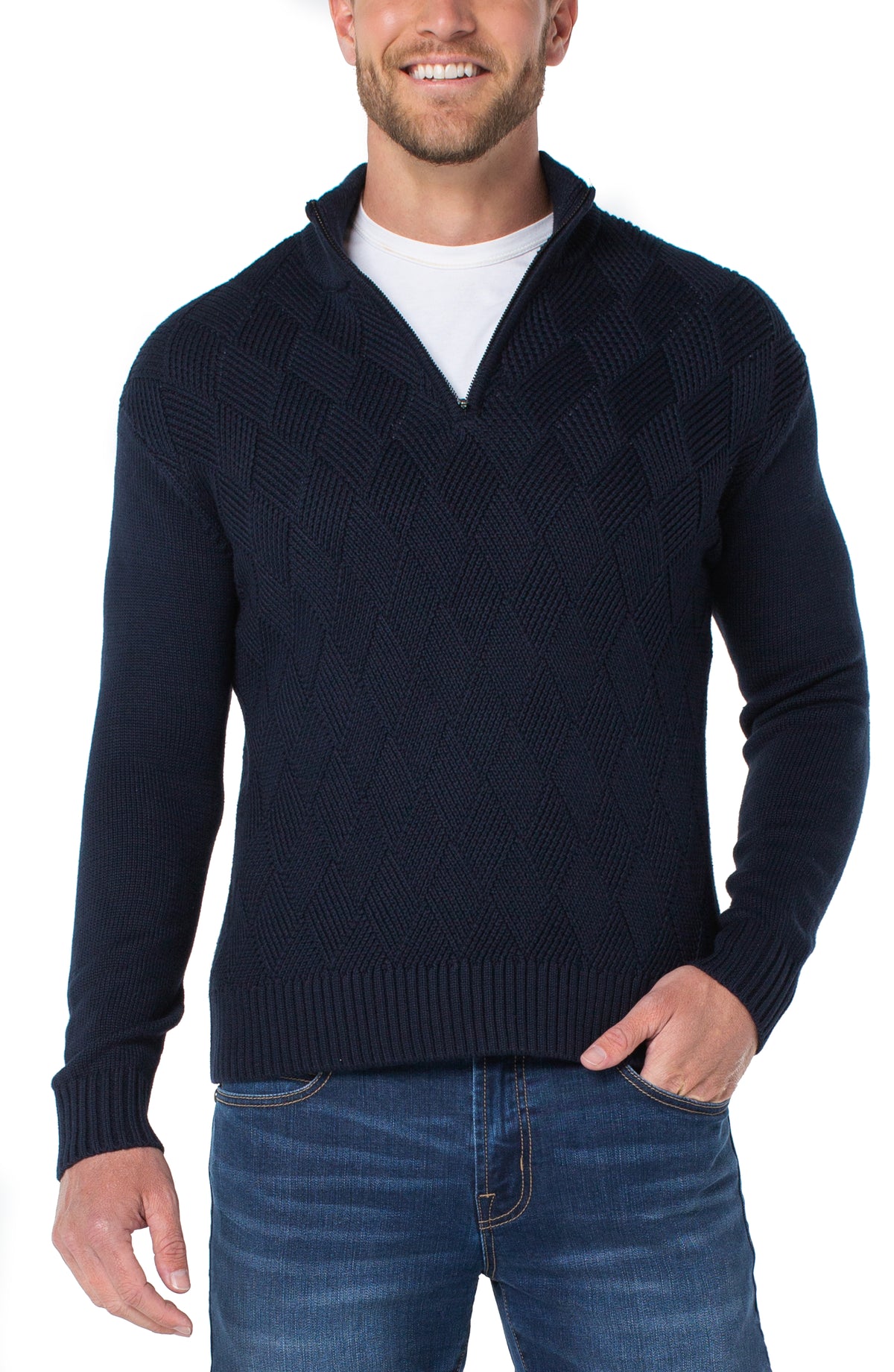 Diamond Pattern Quarter Pullover