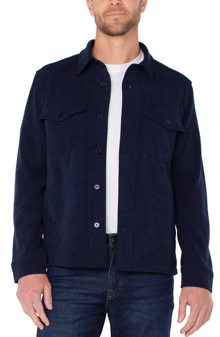 Midnight Blue Open Front Shirt