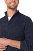 Indigo Blue Donegal Rib Quarter Zip Sweater