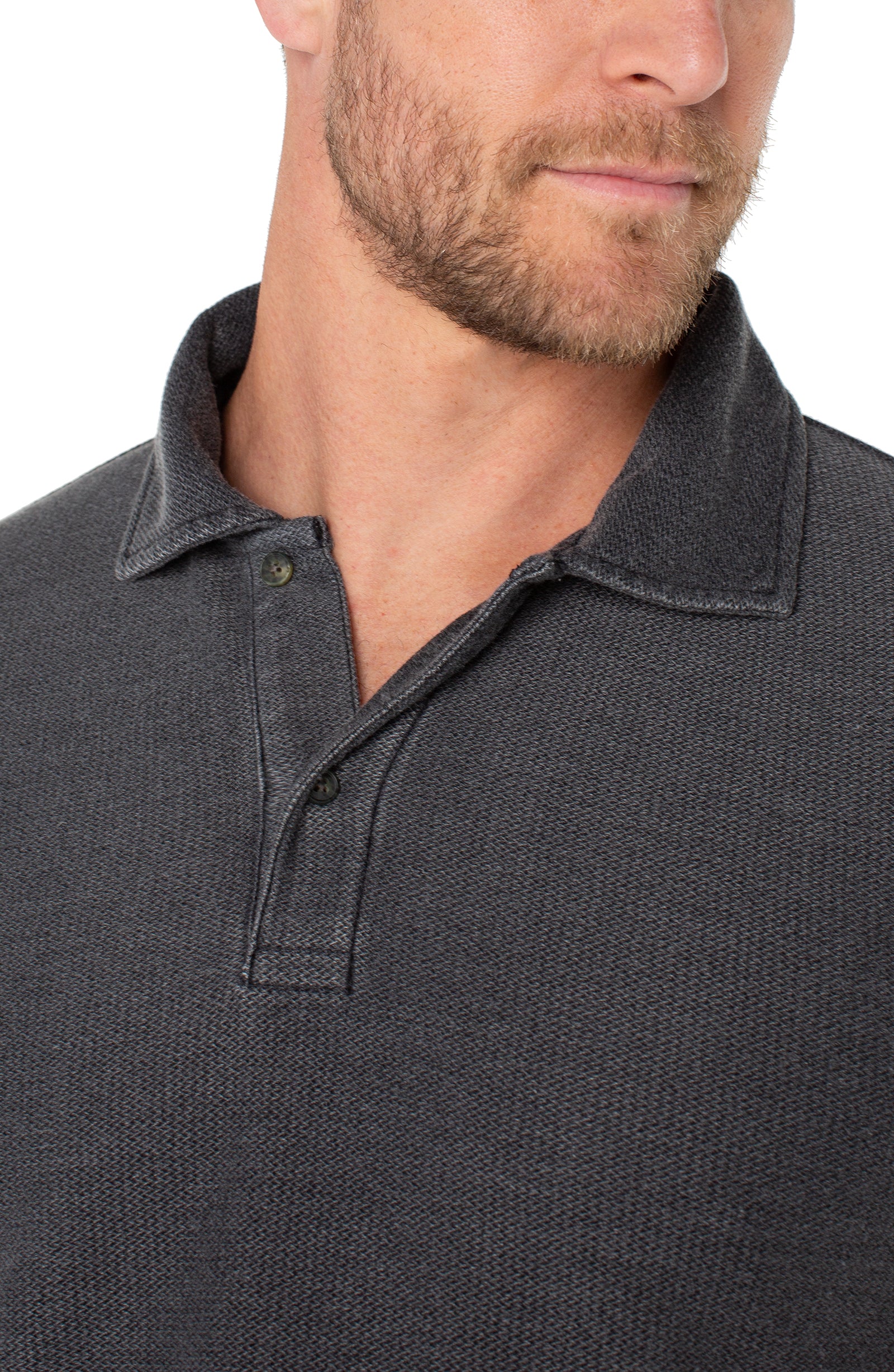 Washed Long Sleeve Polo