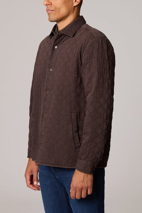 Brown Quilted Overshirt Jacket