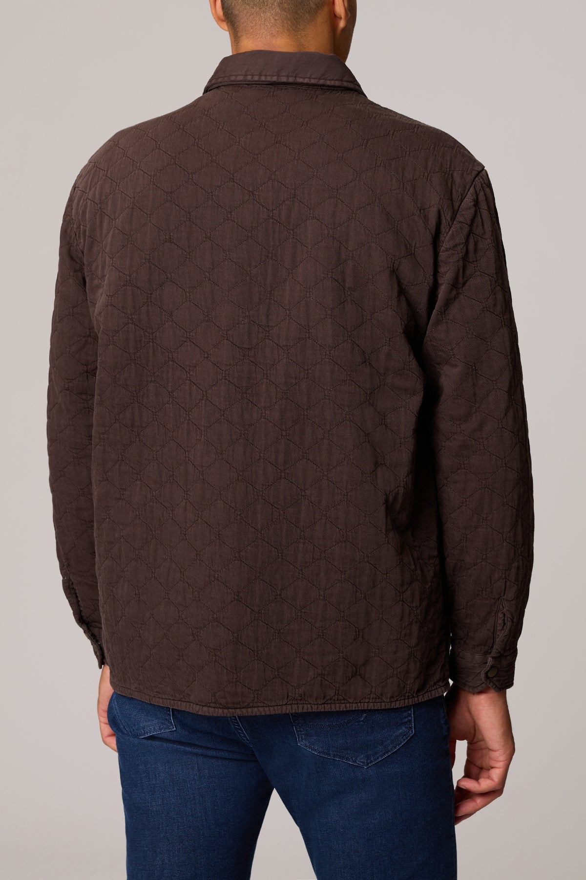 Brown Quilted Overshirt Jacket