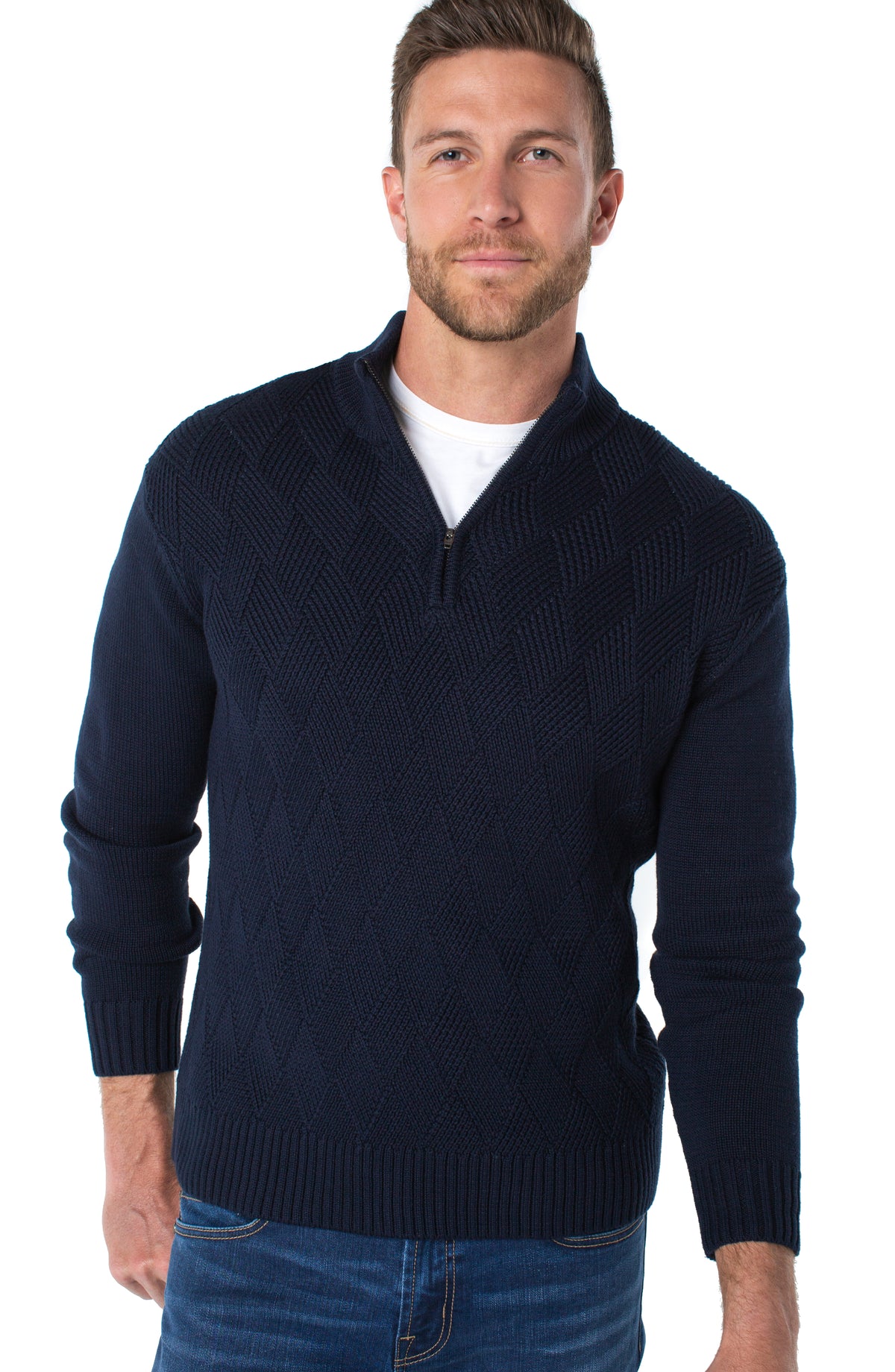Diamond Pattern Quarter Pullover