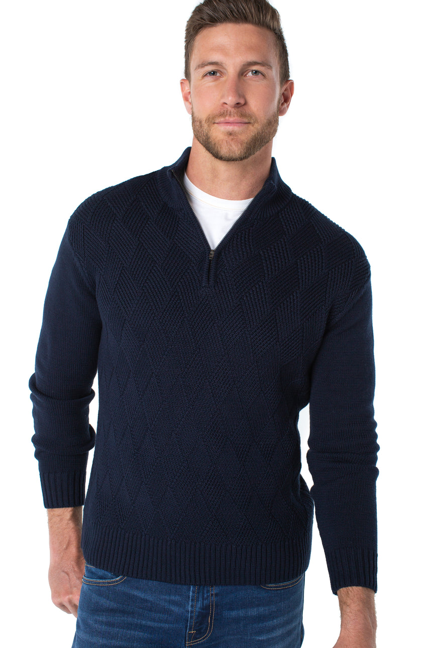 Diamond Pattern Quarter Pullover