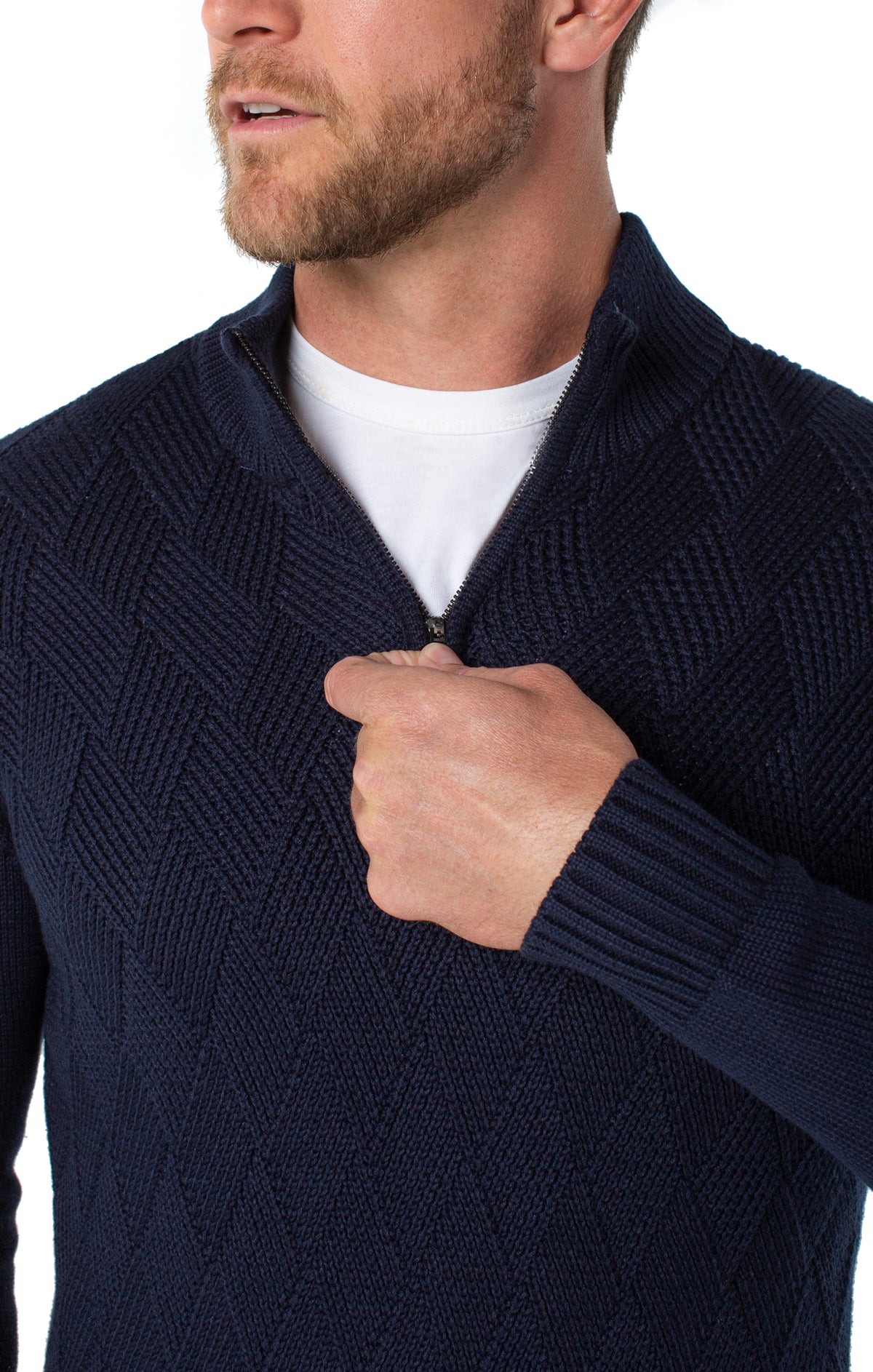 Diamond Pattern Quarter Pullover