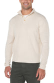 Cream Button Mock Neck Sweater