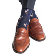 Bourbon With Cigar Cotton Sock Linked Toe Mid-Calf