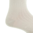 SOLID RIBBED COTTON SOCK LINKED TOE MID-CALF