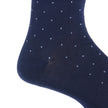 Classic Navy with White Pin Dot Cotton Sock Mid-Calf