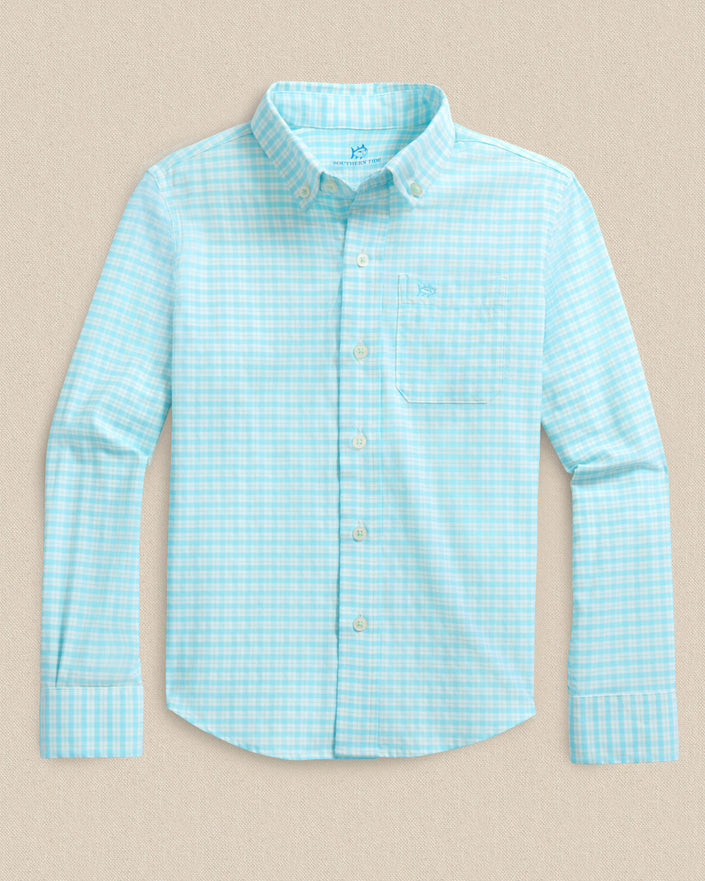 Boys Coastal Breeze Precheck Plaid Sportshirt